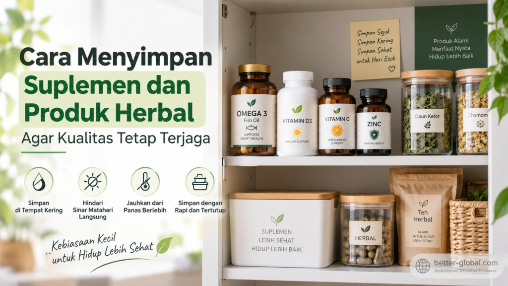 Cara menyimpan suplemen dan produk herbal agar kualitas tetap terjaga