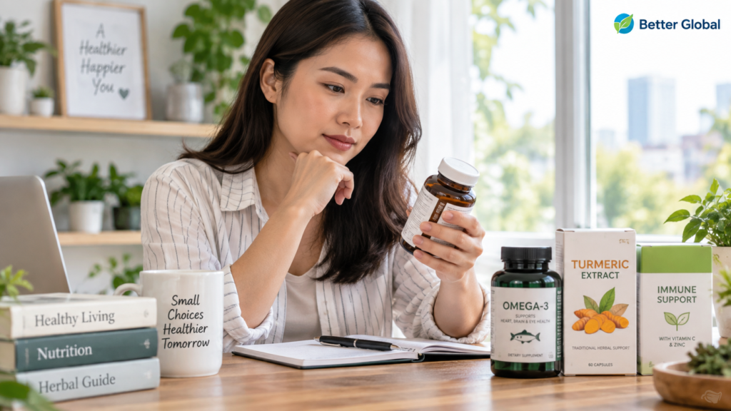 Membaca label suplemen dan herbal sebelum membeli