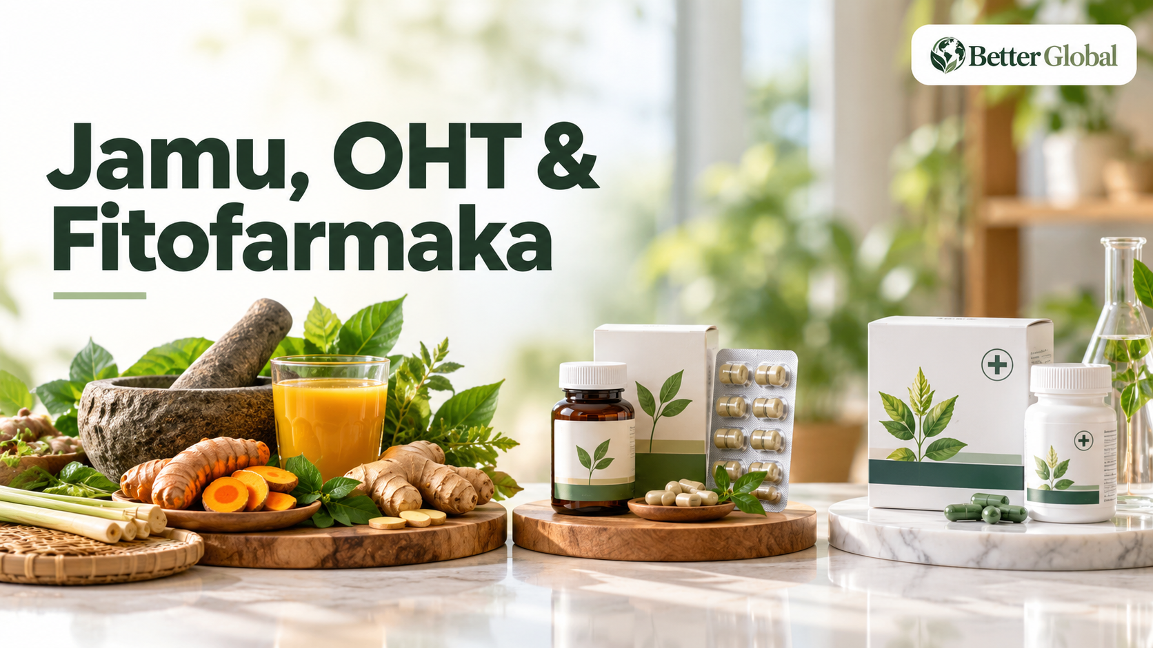Perbandingan visual jamu obat herbal terstandar dan fitofarmaka dari bahan tradisional hingga produk terstandardisasi