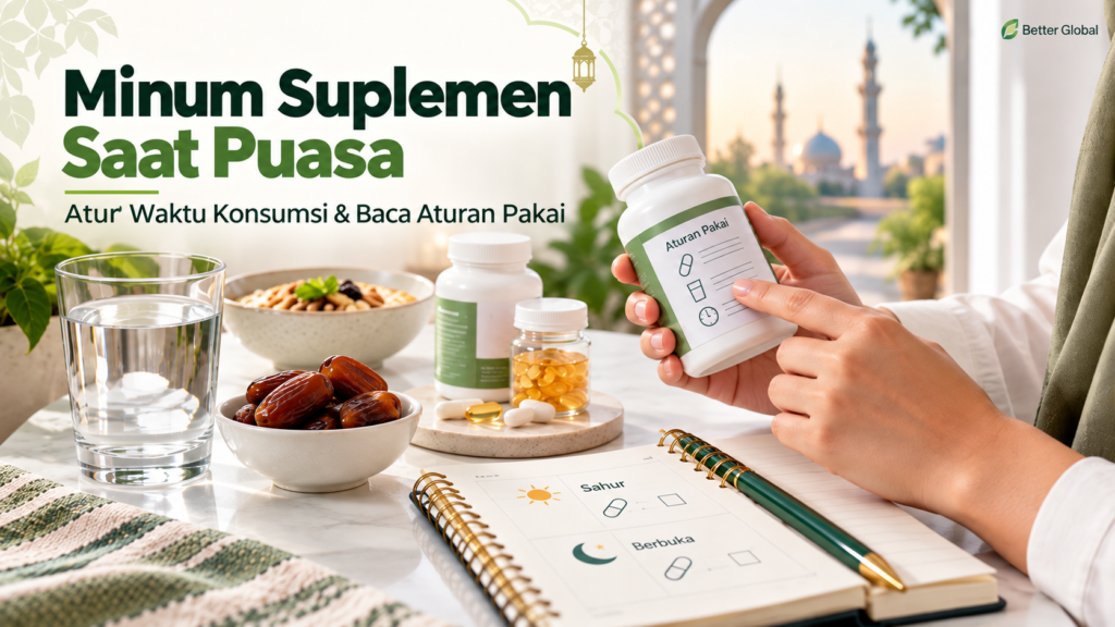 Mengatur waktu minum suplemen saat puasa dengan memperhatikan aturan pakai, sahur, dan berbuka