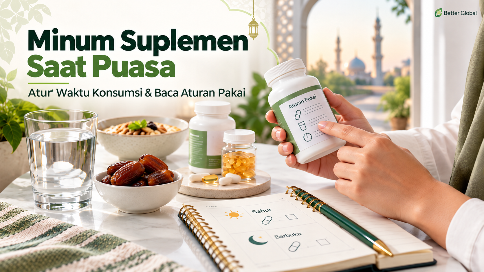 Minum suplemen saat puasa