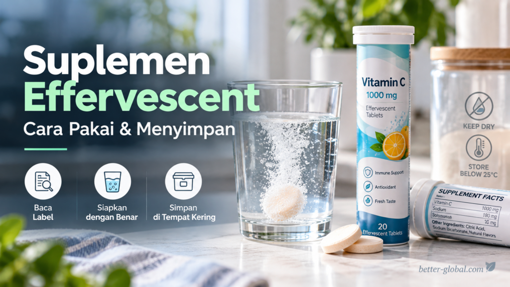 Suplemen effervescent cara pakai dan menyimpan dengan benar